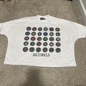 Skies Are Blue White Alphabet Graphic Tee